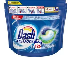 Capsules de lavage Dash All-in-1 Pods - Whiter Than Wit - Value Pack 3 x 42 Washes