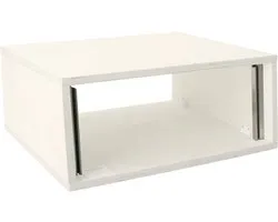 MUSIC STORE Studiorack 4HE - Studio racks van berk MP bouwpakket, wit, 7° schuin