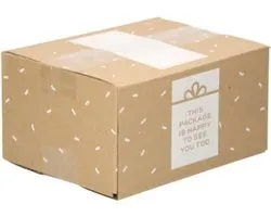 10 x Cadeau doos / Geschenk Kartonnen Dozen In Bruin Enkelgolfkarton 22x20x15cm "This package is happy to see you " /Amerikaanse vouwdozen / verzenddozen / dozen karton