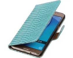 Turquoise Slang booktype cover hoesje voor Samsung Galaxy J5 2016