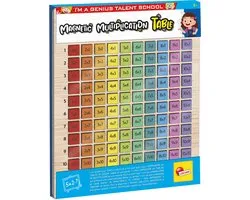 Liscini - Genius - Cuir les tables de multiplication - Tableau magnétique en bois