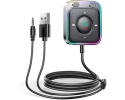 Adaptateur Bluetooth Aux avec système mains libres pour voiture - Audio stéréo Hifi, USB Bluetooth 5.3, Plug & Play, idéal pour haut-parleurs et amplificateurs de voiture