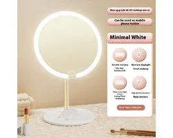 Make-up Spiegel met LED Verlichting Wit – Desktop Vanity Mirror – Verlichte Cosmeticaspiegel – Luxe Tafelspiegel voor Make-up & Skincare