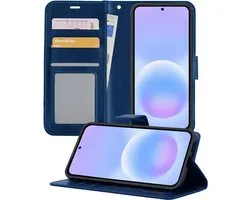 Étui - Convient pour Samsung Galaxy A57 - Luxe Bookcase - Walletcase Hoes - Portemonnee - Cover - Coque de téléphone - Bleu foncé