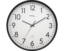 Technoline WT 8998 - Horloge murale - Analogique - Ronde - Cadre Plastique - Affichage de l'heure radio-pilotée - Chiffres - Zwart - Wit - ∅ 50,5 cm