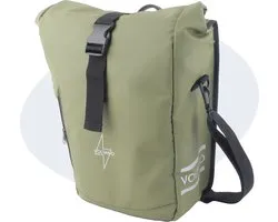 Sacoche de vélo Voltano Journey Luxe 28L - Vert olive - Sacoche simple - Compartiment pour ordinateur portable - Bandoulière gratuite - Étanche