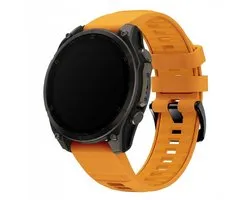 Siliconen bandje - geschikt voor Garmin Fenix 5 (PLUS) / 6 (Pro) / 7 (Pro) / 8 (47 mm) / E (47 mm) / Epix (Pro) (2) 47 mm / Approach S60/S62/S70 / MARQ / Instinct 1/2/3 (45mm) - gesp - oranje