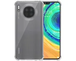 Smartphonica Telefoonhoesje Geschikt voor Huawei Mate 30 Transparant Schokbestendig - Shockproof TPU SIliconen Backcover Case met Stootrand Doorzichtig