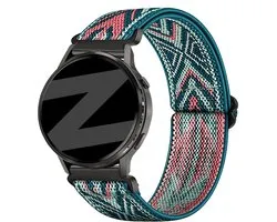 Bandz Elastisch Nylon bandje geschikt voor Samsung Galaxy Watch 7 (40/44mm) / Galaxy Watch 6 (Classic) / Galaxy Watch 5 (Pro) / Galaxy Watch 4 / Watch 3 / Watch FE / Polar Ignite 3-2 / Pacer / Unite / Huawei GT3 - GT2 / Amazfit GTS 4-3-2 (Blauwe mix)
