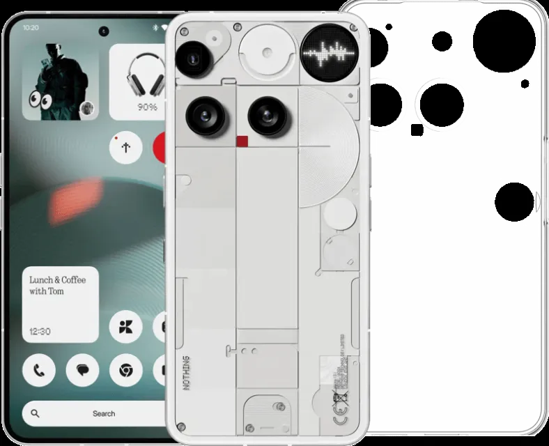 Nothing Tech Nothing Phone (3) 256GB Wit 5G + Just in Case Back Cover Transparant