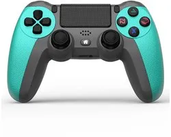 Gamecontroller, PS4-controller, Dualshock, draadloze pc-controller gamepad (set, 1 stuks, 6-assige gyroscoop, dubbele trilfunctie, ingebouwde Share-functie)