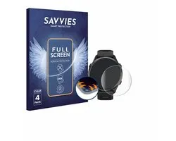 Savvies - Screenprotector voor Garmin Forerunner 970 - Folie Beschermfolie transparant volledig dekking 4 Stuks