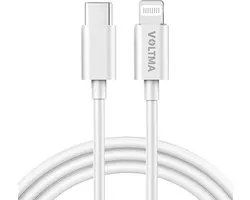 Câble Voltma PHS30CL USB C vers Lightning - Câble en silicone USB C vers Lightning de 1,2 m, QC2. 0 Charge rapide 30W | Chargeur Lightning USB avec plus de 8 000 flexibilités de flexion pour iPhone 13/12/11/7/8