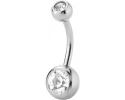 Fako Bijoux® - Navelpiercing - Kristal - Wit