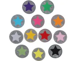 12 Pcs Iron On Patches - Star Embroidered Adhesive Appliques voor Kleding - Jeans - Jassen - DIY Crafts - Multi-Color Designs