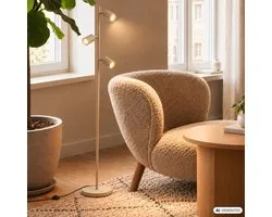 BRILONER Ida - Lampadaire - lampe de salon - lampe de bureau - lampadaire avec douille GU10 - h. : 141cm - beige