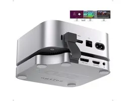 Mac Mini M4 Dock Stand met DP 4K 144Hz & HDMI 4K 60Hz, Mac Mini M4 Pro Hub met 4TB NVMe SSD-behuizing (SSD NIET inbegrepen), 3 USB A 2.0, SD/TF 3.0, 3.5mm Audio/Mic, USB C Hub voor Mac Mini