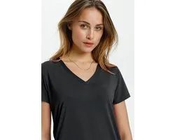 SOAKED IN LUXURY SLColumbine V-neck SS - Noir Noir