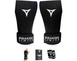 Breaking Limits Hypalon Crossfit Grips - Crossfit Handschoenen - Fingerless - No Chalk - Turnen - Fitness & Gymnastics - Zwart- Maat M