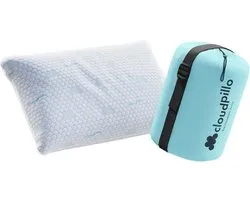 Cloudpillo Oreiller Principal - To Go Oreiller de Voyage - Memory Foam - 37x55 cm - Incluant Sac de Transport - Housse Respirante, Amovible et Lavable - Pour Voyager, Camper et En Déplacement