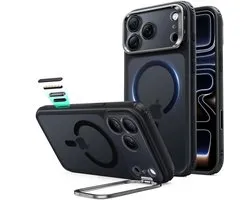 ESR Hoesje Geschikt voor Apple iPhone 18 Pro Max / 17 Pro Max - Classic Hybrid HaloLock Stash Stand - Compatibel met MagSafe & Qi2 - Back Cover met Standaard - Camera Kickstand - Zwart