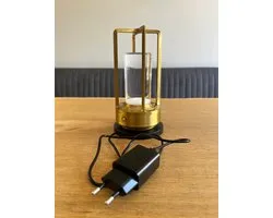 Lampe de table LED Warmpi Lanta Or – Rechargeable sans fil – Comprend une station de charge simple – Dimmable – 3 couleurs de lumière – IP54 – Pour intérieur et extérieur