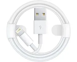 USB A vers Convient pour : Câble USB Lightning - Câble de charge de 1,5 mètre 1x - Convient pour : Apple iPhone 5, 5S, 6, 7, 8, X, XS, XR, 11, 12, 13, 14, Mini, Pro Max et iPad Air 1/2, 2017/2018, 10.2 - - Wit