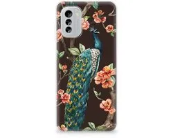 Nokia G60 TPU Hoesje Pauw met Bloemen