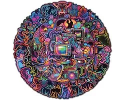 100 Neon Graffiti Stickers voor Laptop, Skateboard, Auto en Meer - Vintage Decals