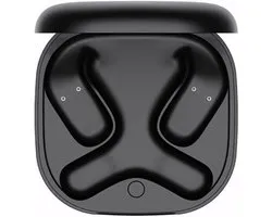 USB C-oplaadcase voor Shokz OpenFit 2 en 2+ oortelefoons (T920 T921), draagbare vervangende batterijbox met kabel, ABS beschermende opberghouder voor thuiskantoor reizen, zwart
