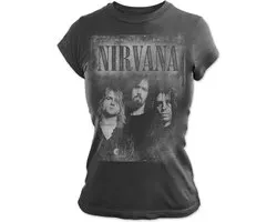 Nirvana Faded Faces Dames T-shirt - zwart - L