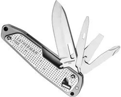 Leatherman Free T2 Multi-Tool - 8-in-1 met Mes, Garaaf en Schroevendraaiers - Magnetische Opening, Lichtgewicht, Minder dan 100g - RVS