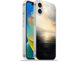 Coque de téléphone compatible avec Apple iPhone 16 Plus - Soleil, Horizon , Mer - Coque en Siliconen