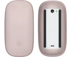 kwmobile Siliconen beschermhoes geschikt voor Apple Magic Mouse 1 / 2 - Zachte muis hoes - Meer grip - Deels doorschijnend - oudroze