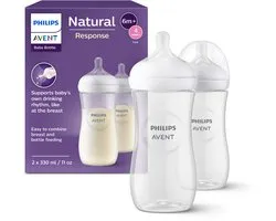 Philips Avent Natural Response Babyflessen 330ml – Flow 4 - Plastic - 2 flessen - SCY906/02