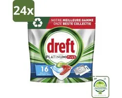 Dreft Platinum Plus - All In One - Vaatwascapsules - Fresh Herbal Breeze - 16 Afwasbeurten - Voordeelverpakking - 24 stuks - Vaatwascapsules - Vaatwasser