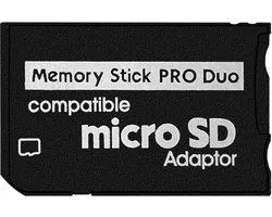 Stick Adapter voor PSP, Micro SD naar Memory Stick PRO Duo MagicGate-kaart Compatibel met Camera, Handycam, Mobiele Telefoon & PSP 1000/2000/3000