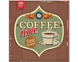 Retro Wenskaart Coffee Time