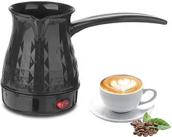 Cafetière portable – Cafetière électrique de 600 ml - ABS et acier inoxydable - avec poignée résistante à la chaleur amovible - Cafetière - Machine à espresso - induction - Chauffe-plat bouilloire - pour le camping, la maison, le thé, le café - noir