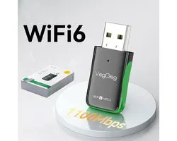WiFi 6 Bluetooth 5.4 USB Adapter 1100 Mbps – Dual Band 2,4/5 GHz – Bluetooth & Draadloze Netwerkkaart – Plug & Play voor Windows 10/11 – Mini USB Ontvanger voor Laptop en PC