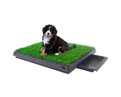 Buxibo - Toilettes pour Chiens en Kunstgras avec Plateau - Toilettes pour Animaux d'Intérieur - Bac de Collecte Amovible - Pets d'Entraînement Puppy - Toilettes Plein air/ Balcon / Jardin / Intérieur - 50x64 cm