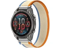 Strap-it Nylon 'Trail' loop bandje geschikt voor Garmin Fenix 9 (43mm) / 9 Pro (43mm) 8 - 43mm / Fenix 7s (Pro - Solar - Sapphire Solar) / Fenix 6s (Pro - Sapphire) / Fenix 5s (Plus - Sapphire) / Epix Pro (Gen 2) 42mm / Instinct 2s - E - Beige