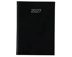 MGPcards - Bureau Weekagenda 2027 - H76 - Kolom - formaat A5+ - 1 Week per 2 pagina's in kolom - Nederlandstalig - Made in Italy - Harde omslag - 14.8 x 21 cm - Zwart