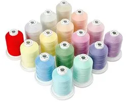 New brothread 16 Pastel Colors Multifunctional 100% Mercerized Cotton Yarn 30WT (50S/3) 600M each spool for Quilting, Sewing and Embroidery