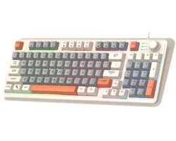 XUNFOX K82 Mixed Ledlight 94KEY gaming toetsenbord - CREME - Windows/Mac game toetsenbord - Mechanical Keyboard - QWERTY - anti-ghosting game toetsenborden - Creme/Grijs/Oranje