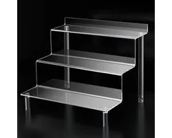 MeteouMeteou Acrylic Display Stand, Perfume Organiser, Lotion Holder Organiser, Cupcake Stand, Shot Glass Display Shelves, Desktop Tiered Acrylic Riser Display Stand for FUNKO POP Amiibo Figures
