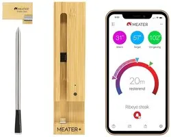 Thijox - MEATER Plus Draadloze Vleesthermometer met 50m Bereik | Slimme Thermometer voor Oven, Gril, Barbecue, Rookoven en Rotisserie | Digitale Bluet