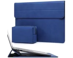 Housse pour ordinateur portable 15-16 pouces avec support pour MacBook Pro 16 M5/M4/M3/M2/M1 Pro/Max 2026-2019, XPS 15, MacBook Pro 15 2015-2012, Samsung Galaxy Book Pro/Flex 15 - Petit bleu
