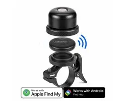 Volkano GPS Tracker met Fietsbel - Werkt met Apple Find My & Android Find my Device - Bluetooth Tracker - Zwart