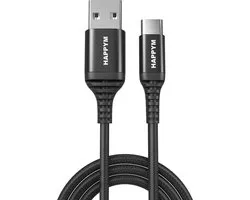 USB C kabel 1 Meter - usb c naar usb a datakabel - zwart - 60w snelladen